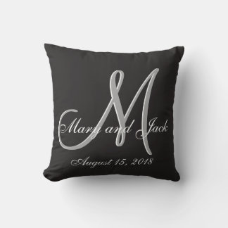 Basic Black Fabulous Wedding Monogram - Uitstekend Kussen
