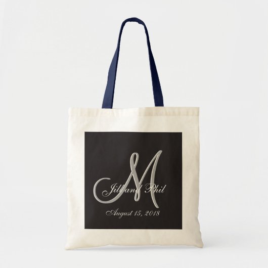 Basic Black Fabulous Wedding Monogram - Uitstekend Tote Bag (Voorkant)