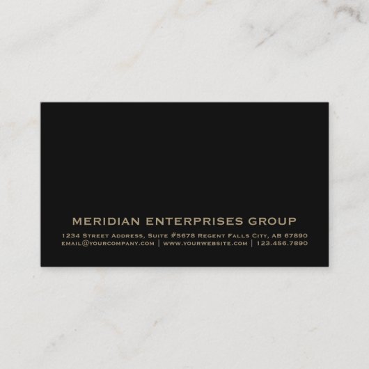 Basic Black Gold Company Visitekaartje (Voorkant)