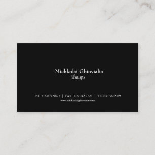 Basic Black Lawyer/Attorney Visitekaartje