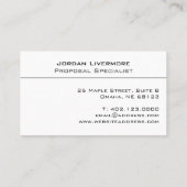 Basic Black Professional, eenvoudig, modern Visitekaartje (Achterkant)