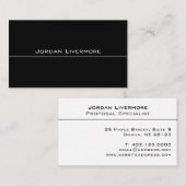 Basic Black Professional, eenvoudig, modern Visitekaartje (Voorkant / Achterkant)