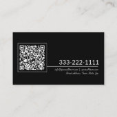 Basic Black QR Code Business Logo Aangepast Visitekaartje (Achterkant)