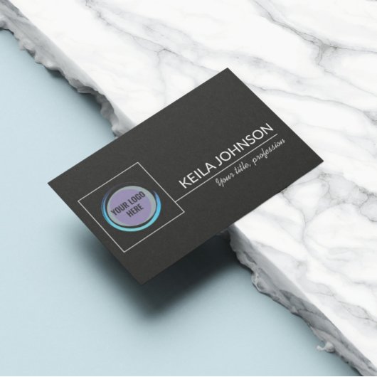 Basic Black QR Code Business Logo Aangepast Visitekaartje