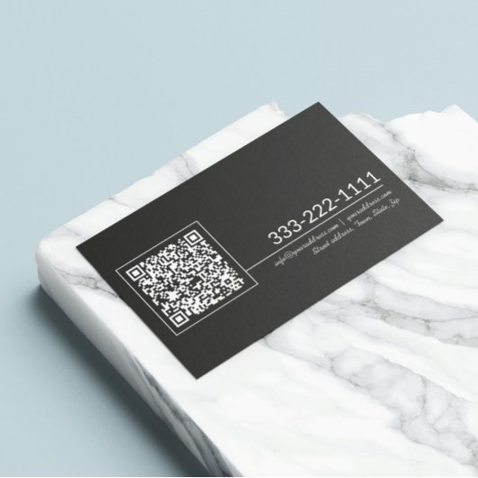 Basic Black QR Code Business Logo Aangepast Visitekaartje
