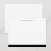 Basic Black Stripe Stationery Notitiekaartje (Voorkant / Achterkant)