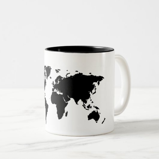 Basic Black Wereldkaart Mok (Voorkant rechts)