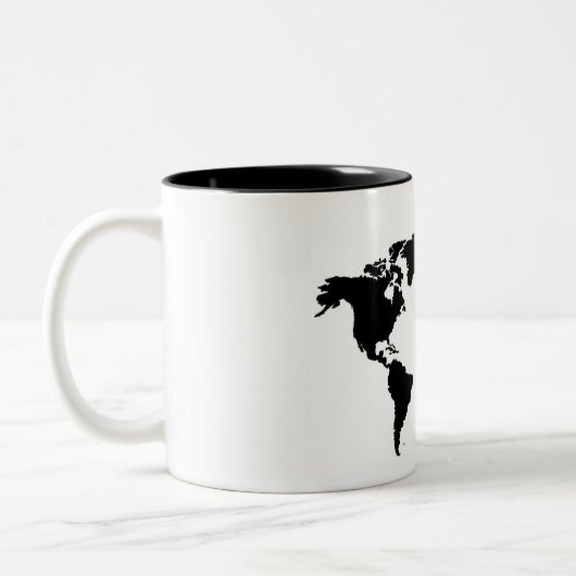 Basic Black Wereldkaart Mok (Links)