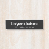 Basic Black White Name en Professional Title Deurbordje (Voorkant)