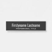 Basic Black White Name en Professional Title Deurbordje (Voorkant)