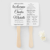 Basic Blank Weduwprogramma Fans Handwaaier (Voorkant en achterkant)