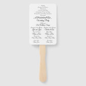 Basic Blank Weduwprogramma Fans Handwaaier (Achterkant)