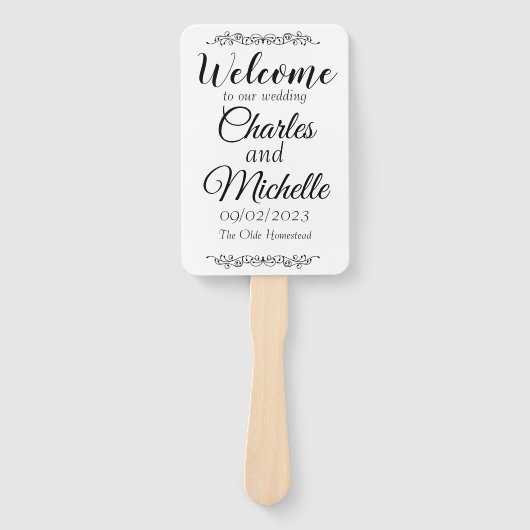 Basic Blank Weduwprogramma Fans Handwaaier (Voorkant)