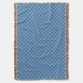 Basic Blue/Baby Blue Gingham Diagonal Plaid Deken (Voorkant Verticaal)