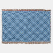 Basic Blue/Baby Blue Gingham Diagonal Plaid Deken (Voorkant)