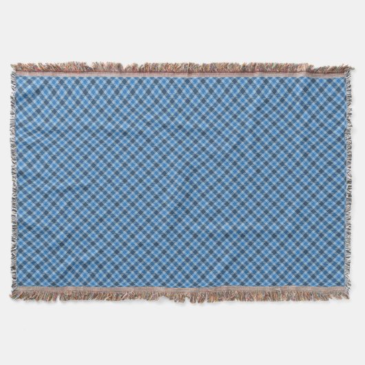 Basic Blue/Baby Blue Gingham Diagonal Plaid Deken (Voorkant)