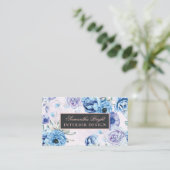 Basic Blue Floral Visitekaartje (Staand voorkant)