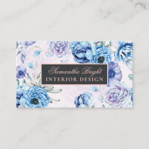 Basic Blue Floral Visitekaartje