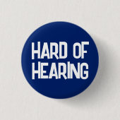 Basic Blue Fun Lettering Hard of Hearing Ronde Button 3,2 Cm (Voorkant)