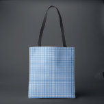 Basic Blue Plaid Canvas tas<br><div class="desc">Een eenvoudig blauw plaid ontwerp. Perfect voor Chanoeka</div>