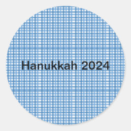 Basic Blue Plaid Sticker/Envelope Seal Ronde Sticker