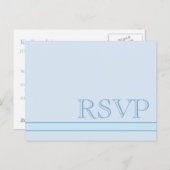 Basic Blue RSVP Uitnodiging Briefkaart (Voorkant / Achterkant)
