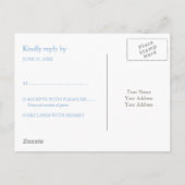 Basic Blue RSVP Uitnodiging Briefkaart (Achterkant)