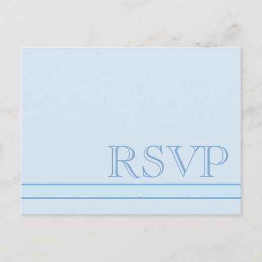 Basic Blue RSVP Uitnodiging Briefkaart (Voorkant)