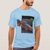 Basic Blue T-shirt met Gularis Killifish (Voorkant)
