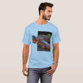 Basic Blue T-shirt met Gularis Killifish (Voorkant volledig)