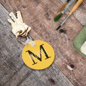 Basic Bold Monogram Initiaal & voornaam geel Sleutelhanger