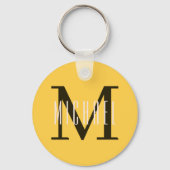 Basic Bold Monogram Initiaal & voornaam geel Sleutelhanger (Voorkant)