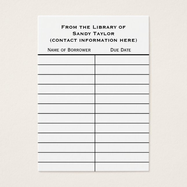 Basic Book Insert Kaart. Visitekaartjes (Voorkant)