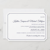 Basic Border Bruiloft Uitnodigingen (donker marine (Voorkant)