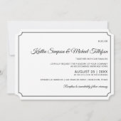 Basic Border Elegante bruiloft uitnodigingen (zwar (Voorkant)