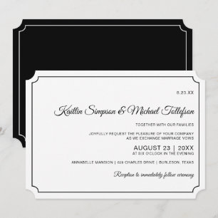 Basic Border Elegante bruiloft uitnodigingen (zwar