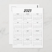 Basic - Briefkaart maandelijkse kalender 2023 (Voorkant / Achterkant)
