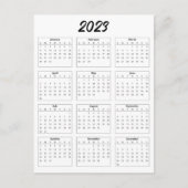 Basic - Briefkaart maandelijkse kalender 2023 (Voorkant)