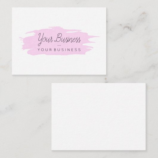 Basic Brush Custom Logo 1 Roze Notitiekaartje (Voorkant / Achterkant)