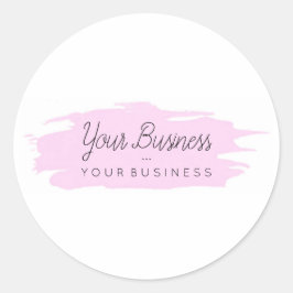 Basic Brush Custom Logo 1 Roze Ronde Sticker