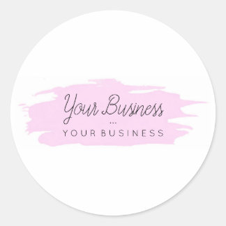 Basic Brush Custom Logo 1 Roze Ronde Sticker