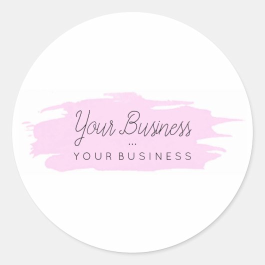 Basic Brush Custom Logo 1 Roze Ronde Sticker (Voorkant)