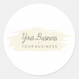 Basic Brush Custom Logo 1 Tan Ronde Sticker