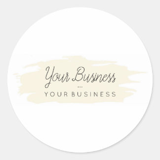 Basic Brush Custom Logo 1 Tan Ronde Sticker