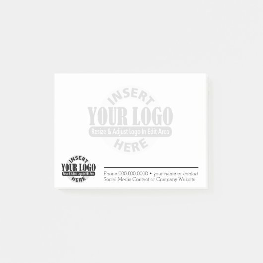 Basic Business Contact Info met Logo WATERMARK Post-it® Notes (Voorkant)