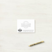 Basic Business Contact Info met Logo WATERMARK Post-it® Notes (Op bureau)