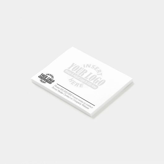 Basic Business Contact Info met Logo WATERMARK Post-it® Notes (Schuin)