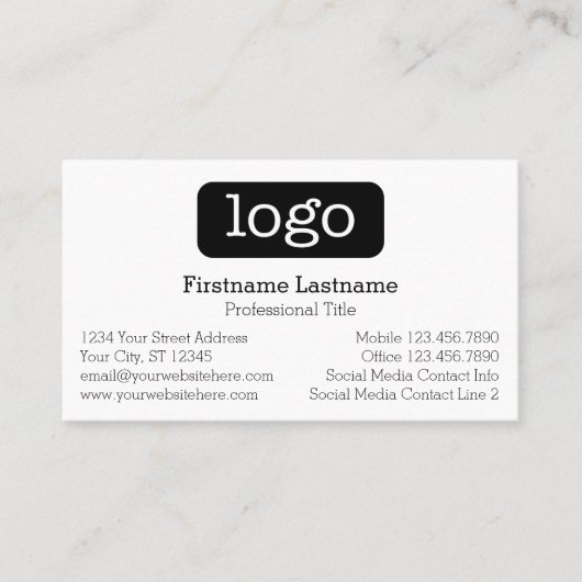 Basic Business Design Logo 7-dagplanning Afsprakenkaartje (Voorkant)