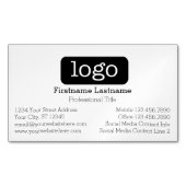 Basic Business Design Logo en contactgegevens Magnetisch Visitekaartje (Voorkant)