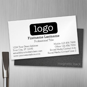 Basic Business Design Logo en contactgegevens Magnetisch Visitekaartje